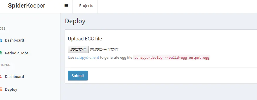 SpiderKeeper deploy 界面